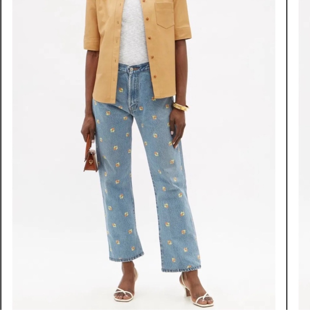 RE/DONE X Levi's 70s Floral-Embroidered Upcycled Jeans 25 - Picture 4 of 10